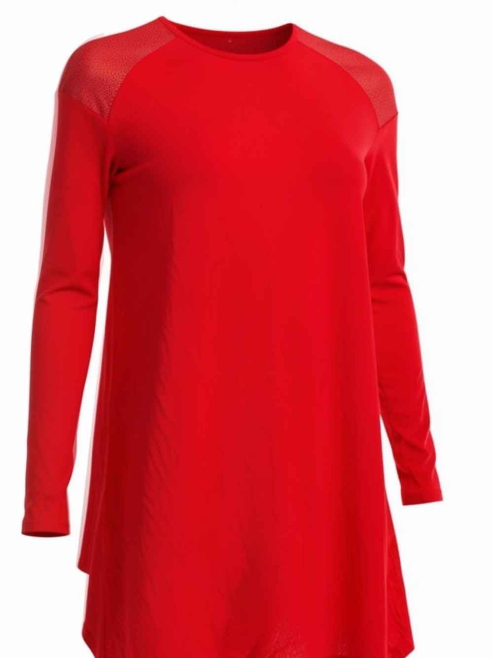 Zara Bright Red Long-Sleeve A-Line Tunic